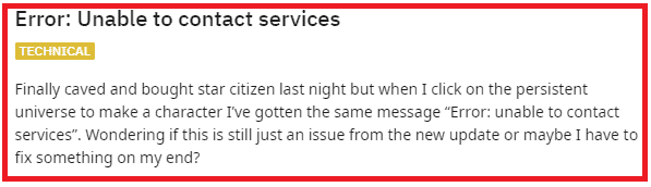 How to Fix "Unable To Contact Services" on Star Citizen 1 Star Citizen Unable To Contact Services