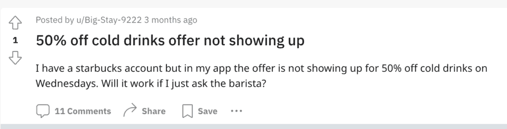 Why Starbucks 50% OFF Not Showing Up & What You Can Do? 2 Starbucks 50 OFF Not Showing Up