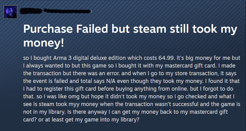 How To Fix Steam Purchase Failed But Charged 1 Steam Purchase Failed But Charged