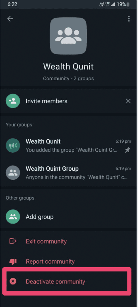 How to Delete Community on WhatsApp 2 Step 2 Delete community whatsapp