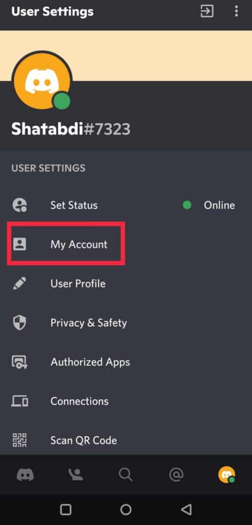 What Does "Channel Verification Level is Too High" Mean? 3 Step 2 Select the 'My Account' option