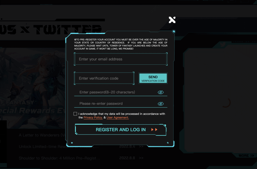 How to Create Tower of Fantasy Account? 4 Step 3 Create Tower of Fantasy Account