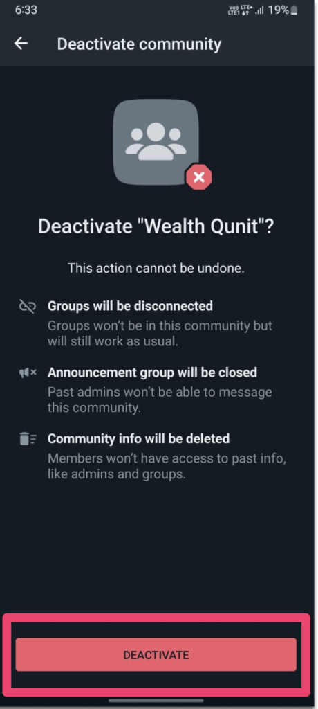 How to Delete Community on WhatsApp 3 Step 3 Delete community whatsapp