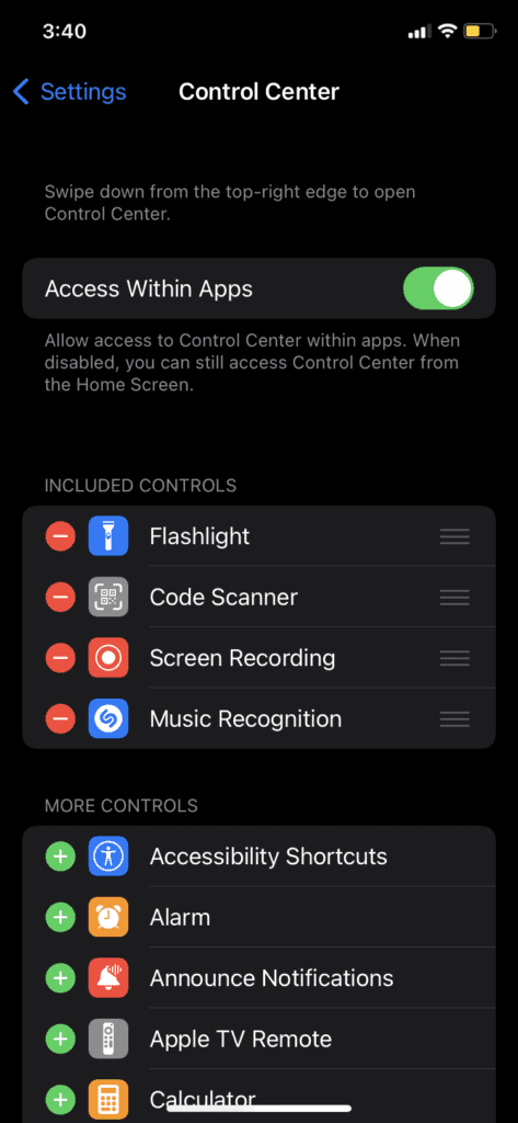 What Do Various Icons Mean in Control Center on iPhone - TechWiser