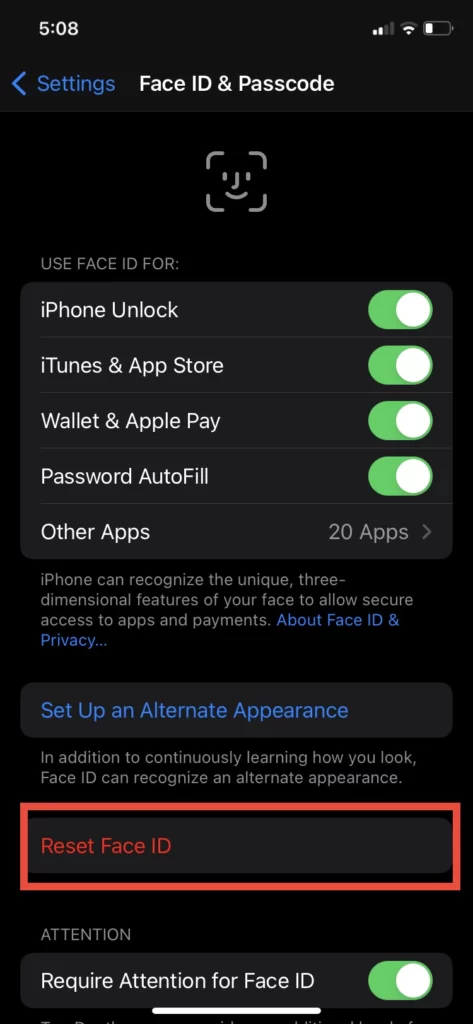 How to Reset Face ID on iPhone? 5 Step 4 Reset Face ID on iPhone
