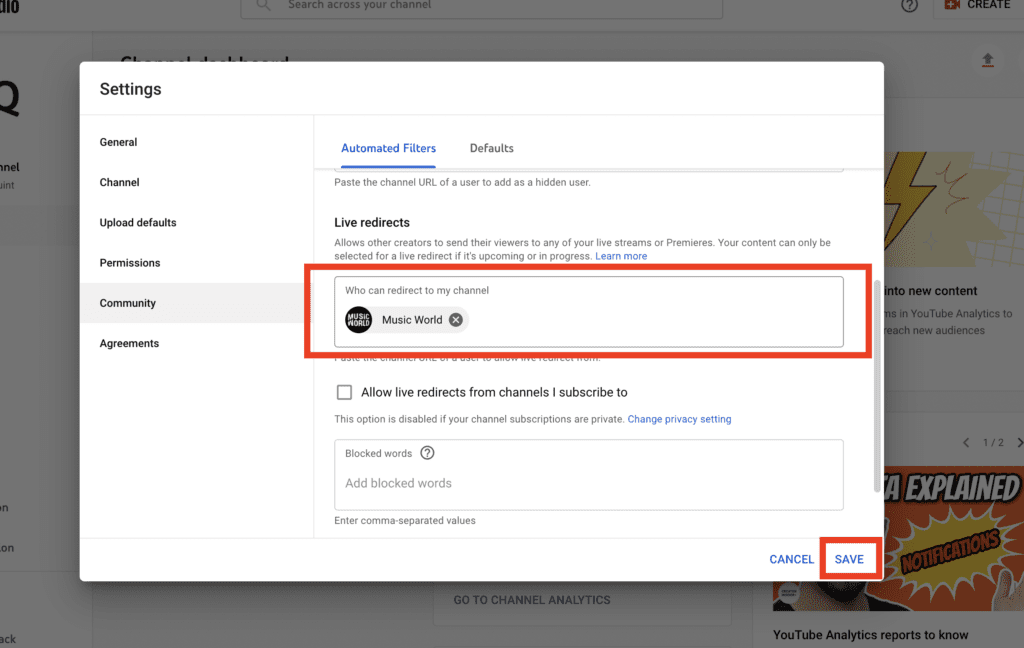 How to Use Live Redirect on YouTube? 5 Step 4 YouTube Live Redirect