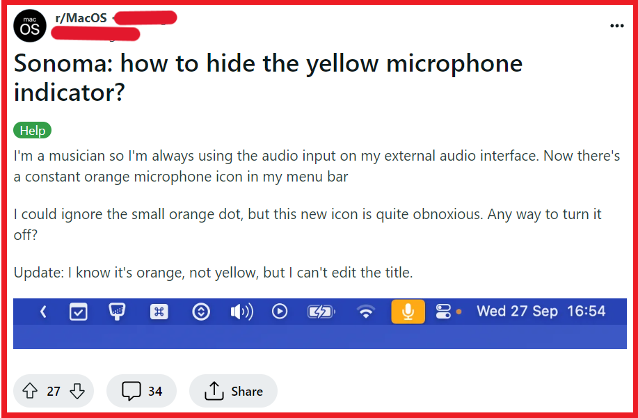 How To Remove/ Hide Mic Mode Indicator From Menu Bar In MacBook MacOS Sonoma 1 Steps To Remove Hide Mic Mode Indicator From Menu Bar In MacBook MacOS Sonoma