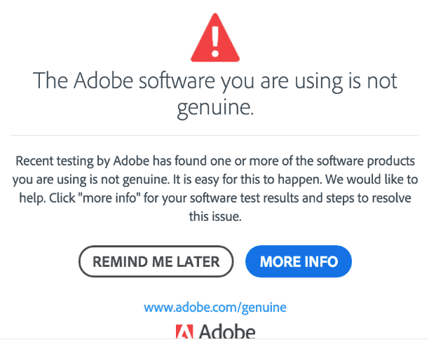 How To Disable Adobe Genuine Software Integrity Service 1 The Adobe Software you are using is not genuine
