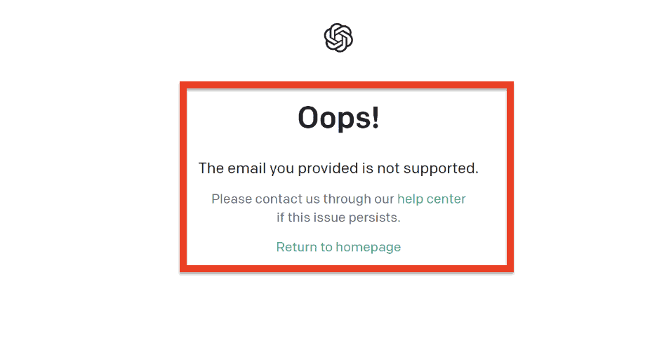 How to Fix "The Email You Provided Is Not Supported" on ChatGPT 1 The Email You Provided Is Not Supported ChatGPT