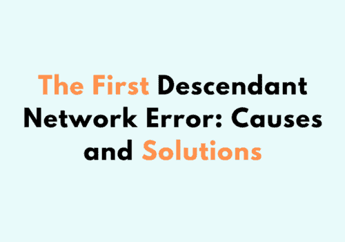 The First Descendant Network Error Causes and Solutions