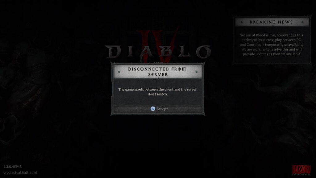 How to Fix "The Game Assets Between the Client and the Server Don't Match" on Diablo 4 2 The Game Assets Between the Client and the Server Dont Match on Diablo 4