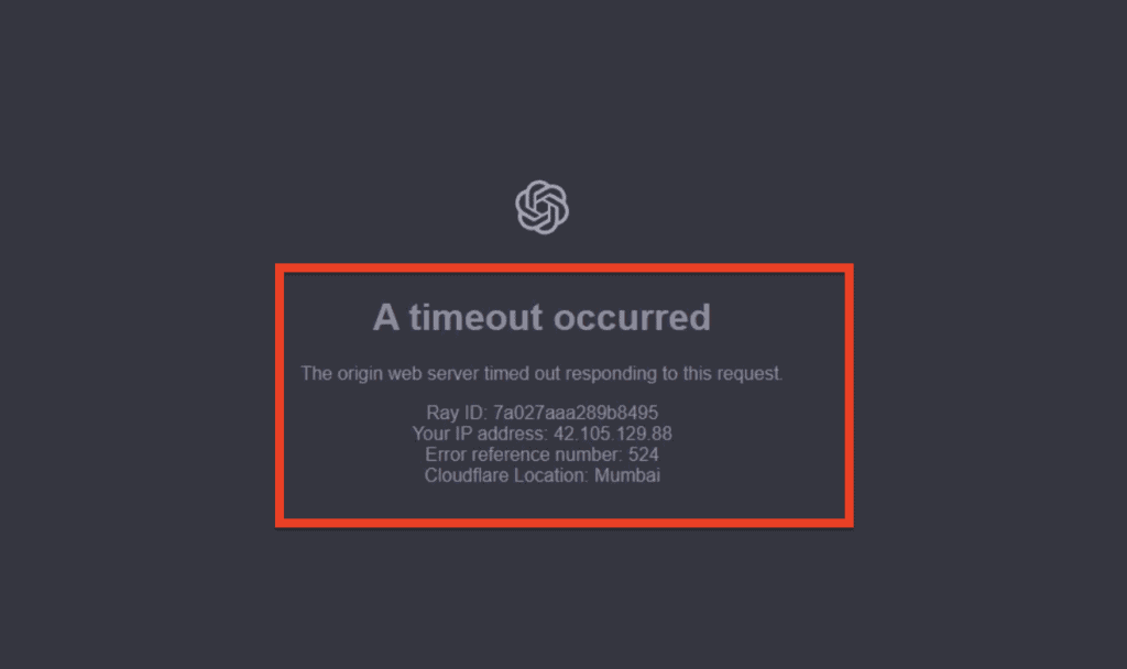 How to Fix "A Timeout Occurred" on ChatGPT 1 A Timeout Occurred chatgpt