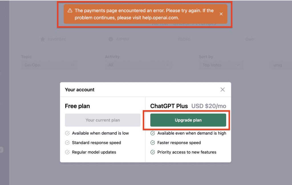 How to Fix "The Payments Page Encountered an Error Please Try Again" on ChatGPT 1 The payments page encountered an error, Please try again, If the problem continues chatgpt