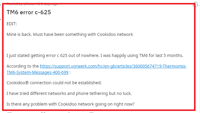 How to Fix Thermomix Error C625 1 Thermomix Error c625
