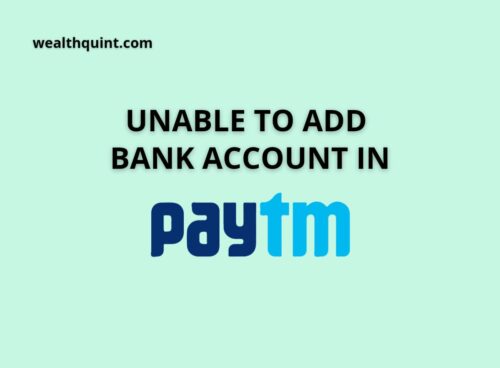 Unable to add bank account in paytm