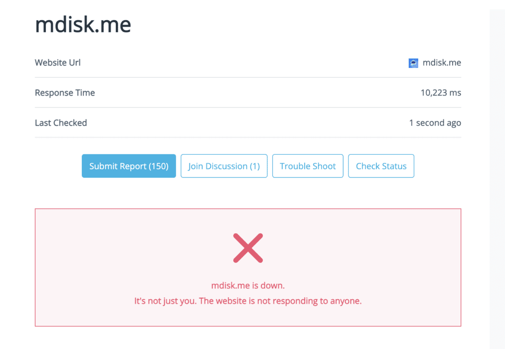 How to Fix mdisk.me Not Working or mdisk Converting Link Not Working 2 Verify mdisk.me Server Status