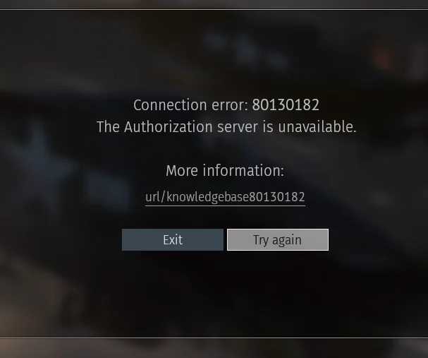 How To Fix War Thunder Connection Error 80130182 The Authorization Server Is Unavailable 1 War Thunder Connection Error 80130182 The Authorization Server Is Unavailable