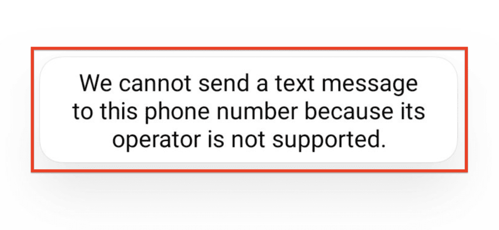 How to Fix "We Cannot Send A Text Message To This Number" on Twitter 1 We Cannot Send a Text Message to This Phone Number Because Its Operator Is Not Supported twitter