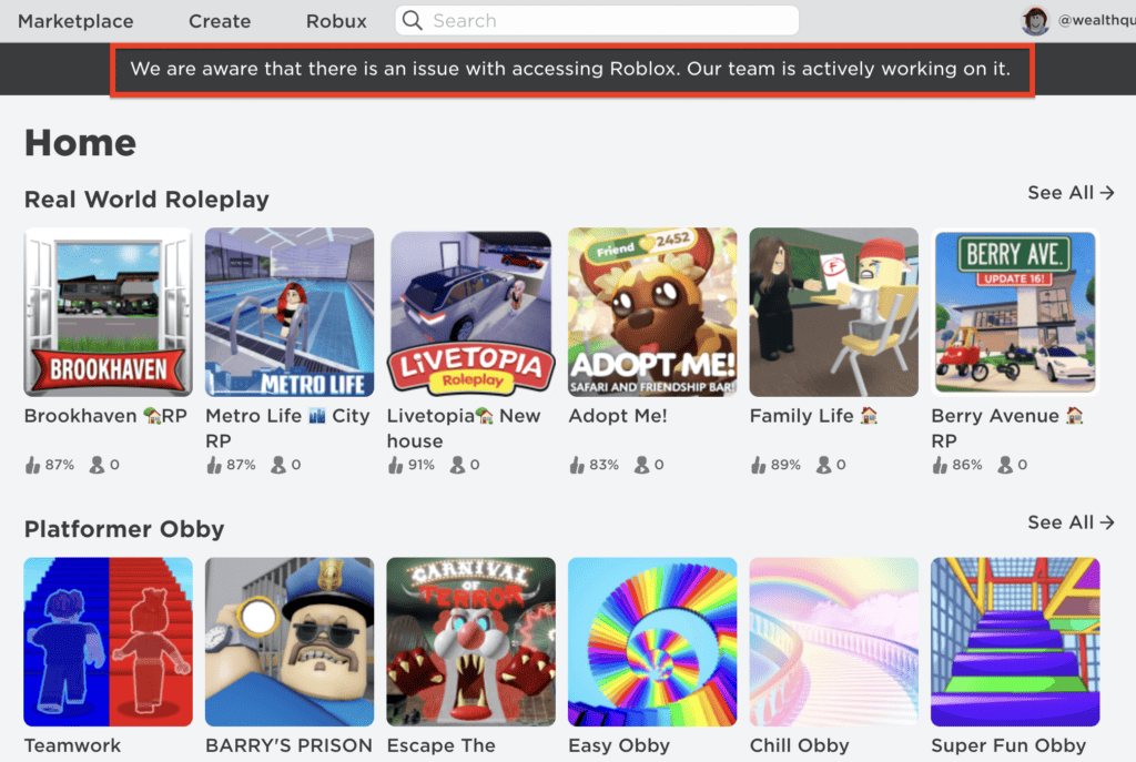 Fix We are aware that there is an issue with accessing Roblox