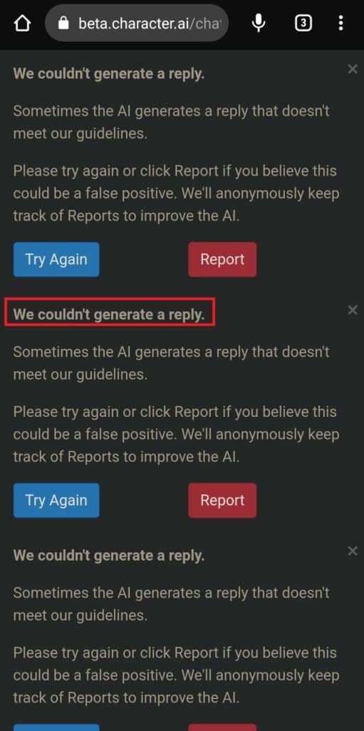 How To Fix "We couldn't generate a reply" Error in Character.ai 1 We couldnt generate a reply Error in Character.ai