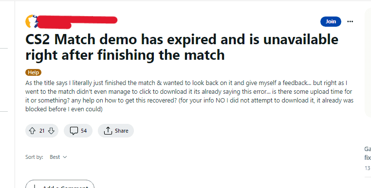 What Causes The “match demo has expired and is no longer available for download” on Counter-Strike 2(CS2) 2 What Causes The match demo has expired and is no longer available for download on Counter Strike 2CS2