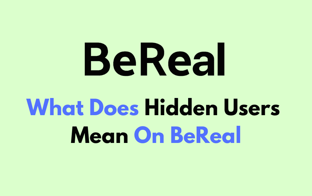 What Does Hidden Users Mean On BeReal