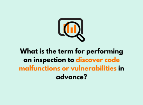 What is the term for performing an inspection to discover code malfunctions or vulnerabilities in advance