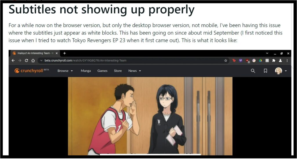 How To Fix Crunchyroll's Subtitles Not Working 1 Why Crunchyrolls Subtitles Not Working subtitles not working properly