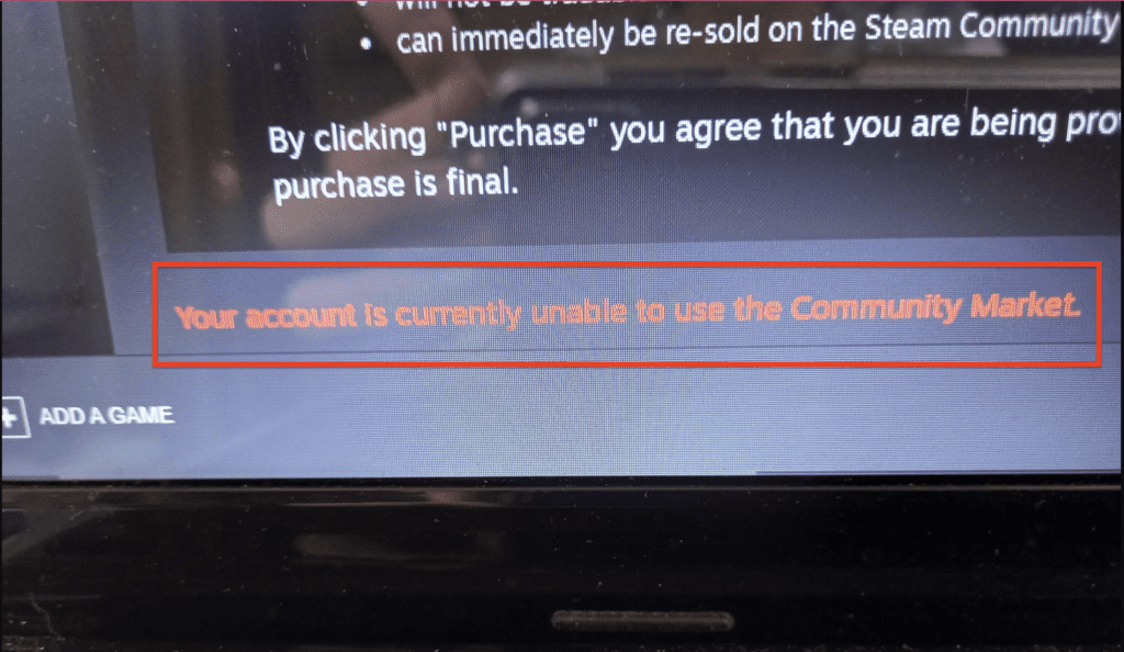 Your Account is Currently Unable to Use the Community Market on Steam: What Does it Mean, What Causes, How to Fix 1 Your Account is Currently Unable to Use the Community Market on Steam
