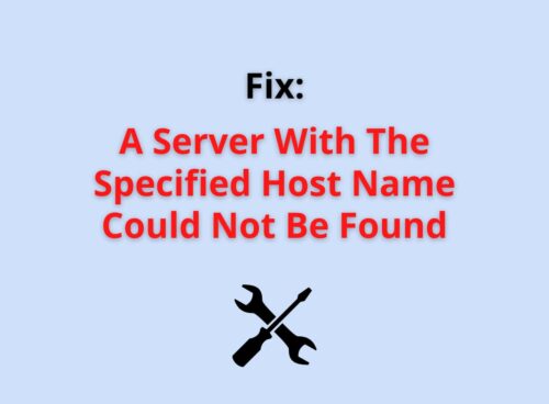a server with specific host name could not be found