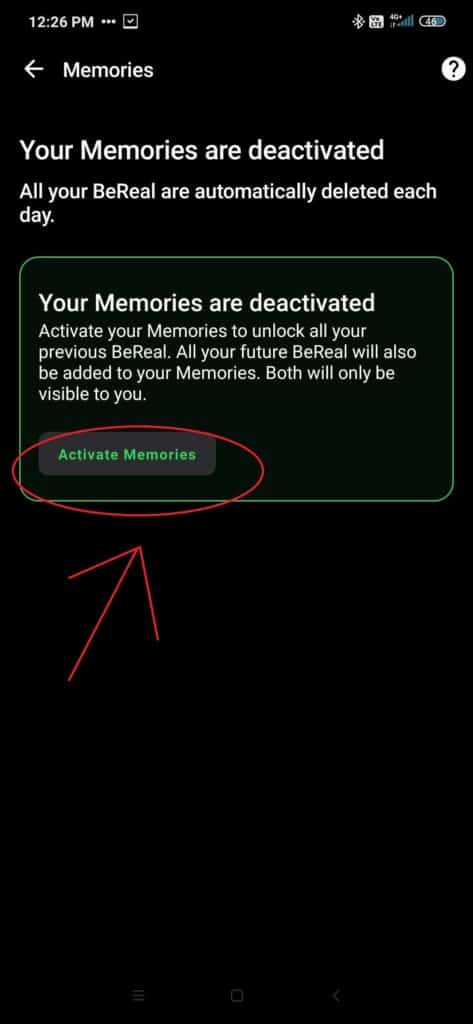 BeReal Memories Explained in Detail 5 activate memories on BeRealstep4