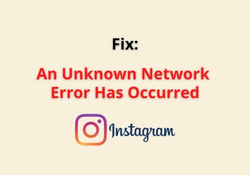 an unknown netwrok error has occured