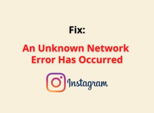 an unknown netwrok error has occured