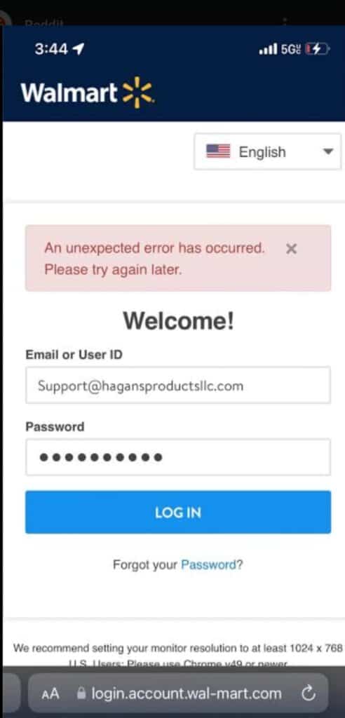How To Fix “An Unexpected Error Has Occurred Please Try Again Later” On Walmart 1 an unxpected error has occured please try again later walmart