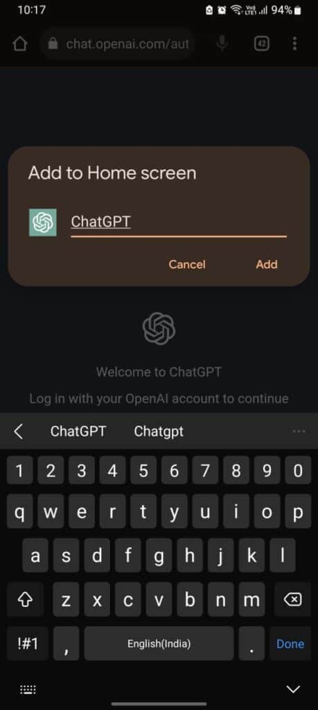 How to Download and Use ChatGPT on Android 4 chatgpt android add chat