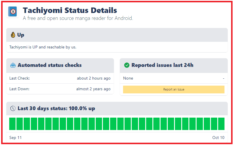 How To Fix Tachiyomi Mangadex Not Working 3 check server status of Tachiyomi to fix Mangadex not working