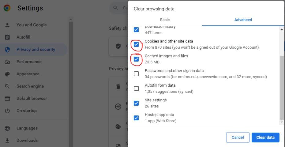 How To Fix Pizza Hut Password Reset Not Working 2 clear browser cache and cookies for pizza hut password reset not working error