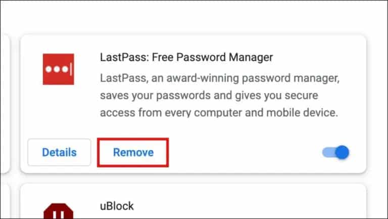 How To Fix LastPass Chrome Extension Not Working 4 click on remove