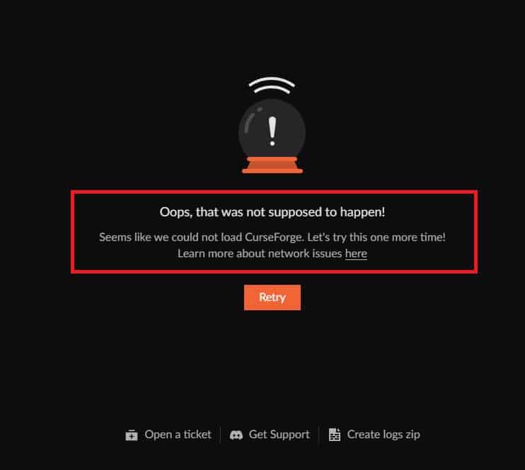 How To Fix "Oops, That Was Not Supposed To Happen" On Curseforge 1 curseforge oops that was not supposed to happen