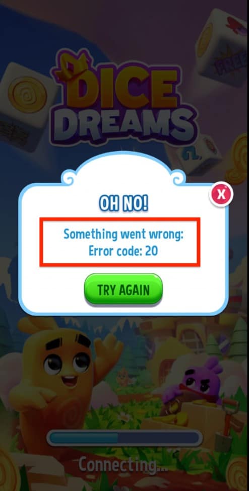 How To Fix Dice Dreams Error Code 20 1 dice dreams error code 20