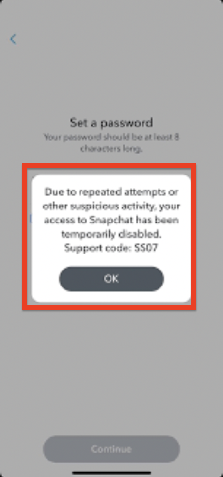 How to Fix "Support Code SS07" on Snapchat 2 due to repeated attempts or other suspicious activity, your access to snapchat has been temporarily disabled Support Code SS07