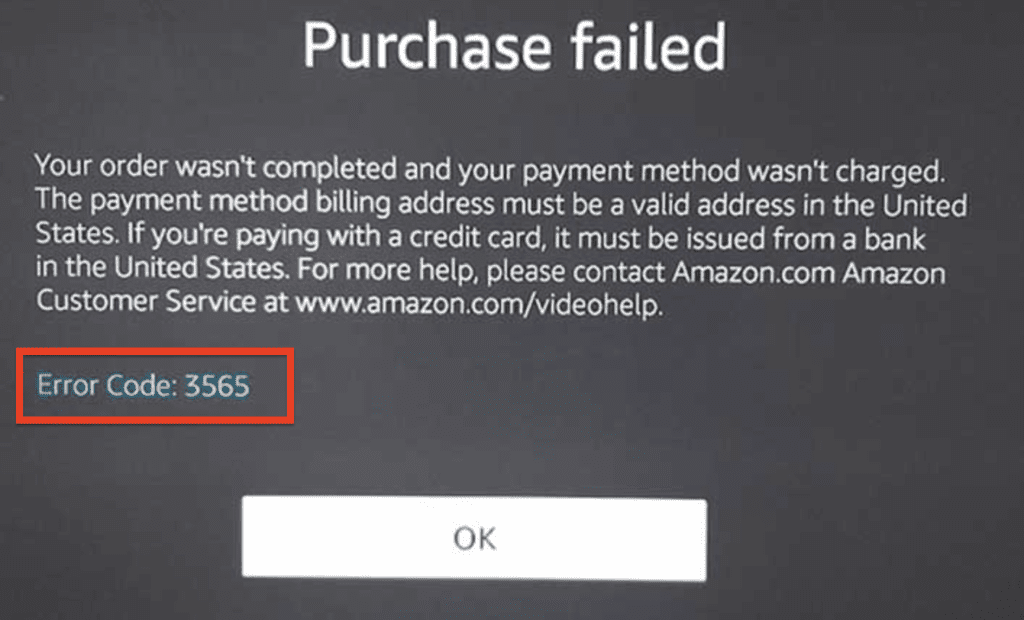 How to Fix "Error Code 3565" on Amazon Prime Video 1 error code 3565 amazon prime