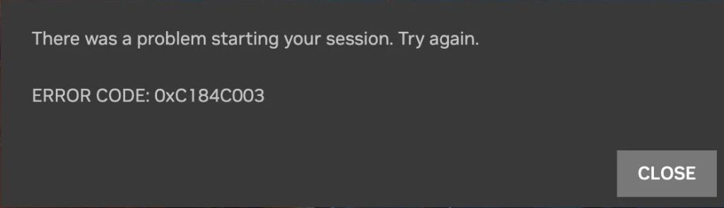 How To Fix GeForce NOW Error code 0xC184C003 1 geforce now error code 0xc184c003