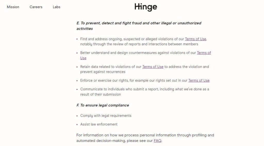 Are Hinge Reports Anonymous 3 hinge terms and policy for are hinge reports anonymous