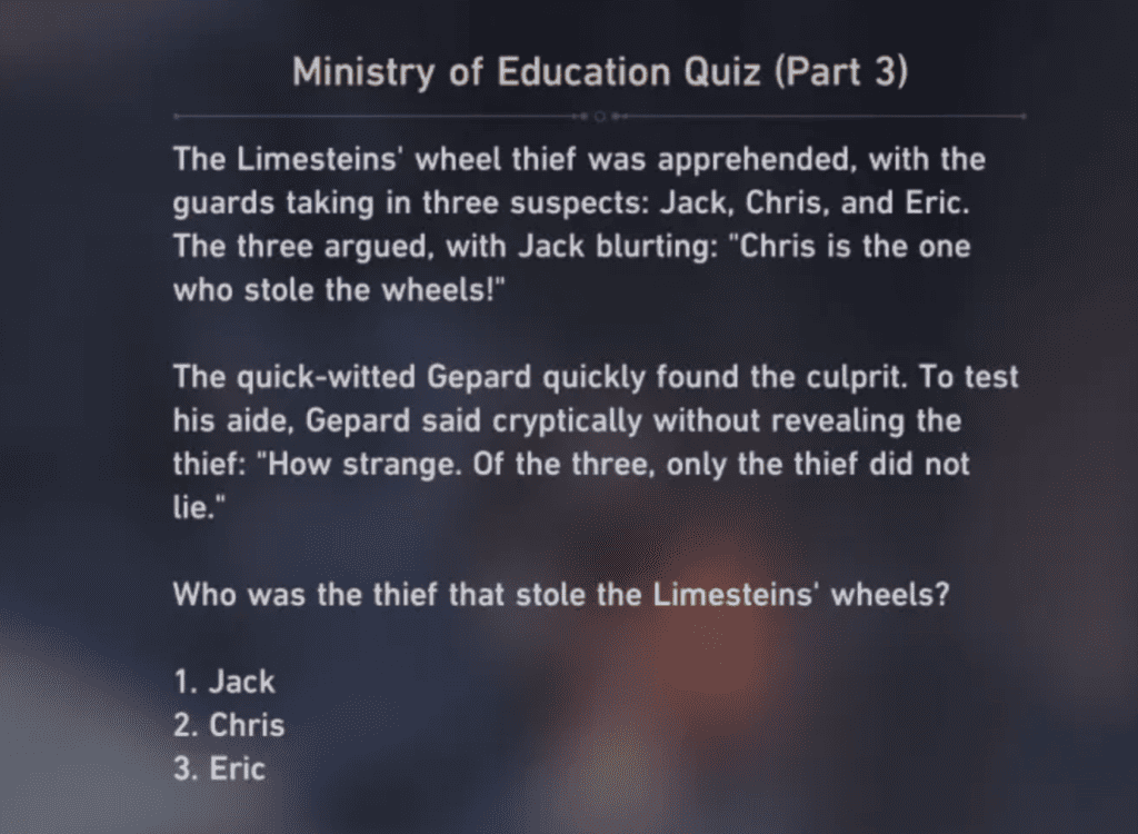 Honkai Star Rail Ministry of Education Quiz Part 3 Answer 1 honkai star rail ministry of education quiz part 3