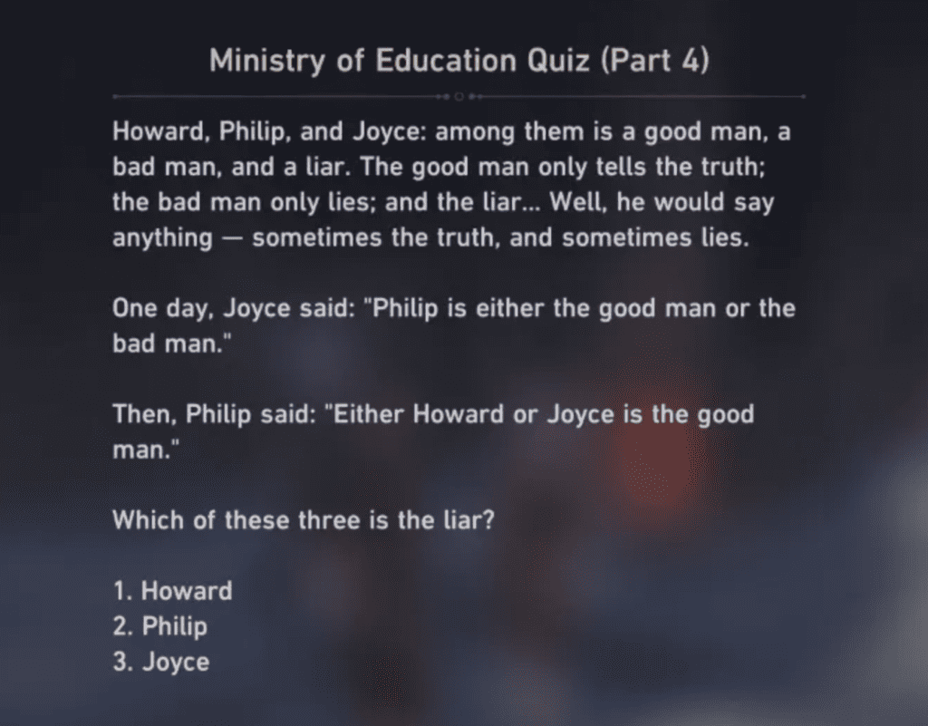 Honkai Star Rail Ministry of Education Quiz Part 4 Answer 1 honkai star rail ministry of education quiz part 4