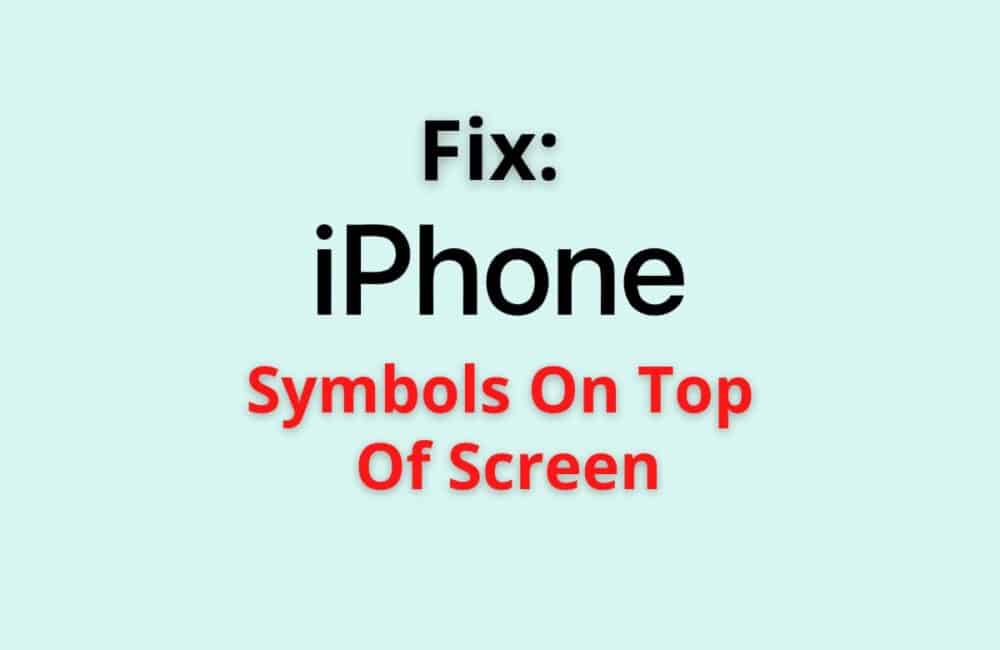iPhone symbols on top of creen