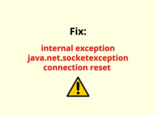 intenrel exception hava.net.socketexception connection reset