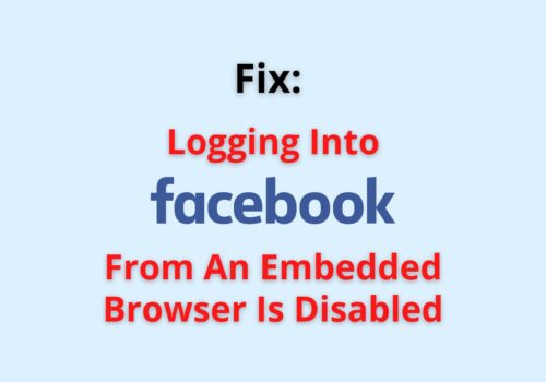 logginf into facebook from an embedded browser is disabled