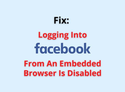 logginf into facebook from an embedded browser is disabled